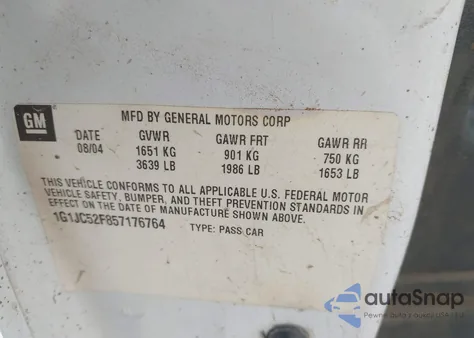 2005 Chevrolet Cavalier from USA, damaged, VIN 1G1JC52F857176764